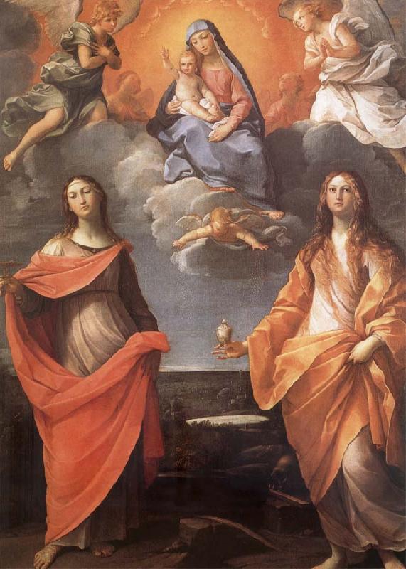 The Virgin appears before San Lucas and Holy Catalina, Annibale Carracci